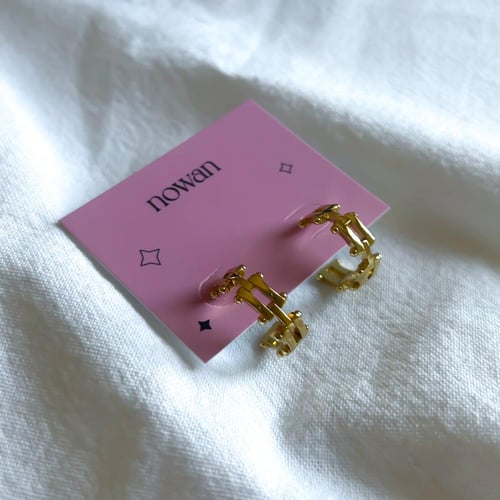 أقراط هوبز مطلي ذهب عيار 18 | Hoops gold plated 18...