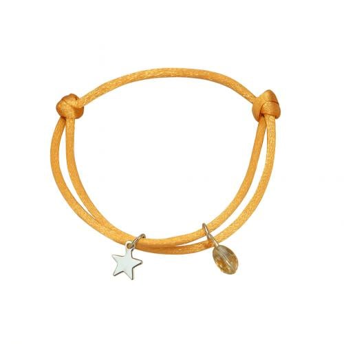 اسوارة خيط ساتان مع تشارم النجمة الذهبي و كريستال...