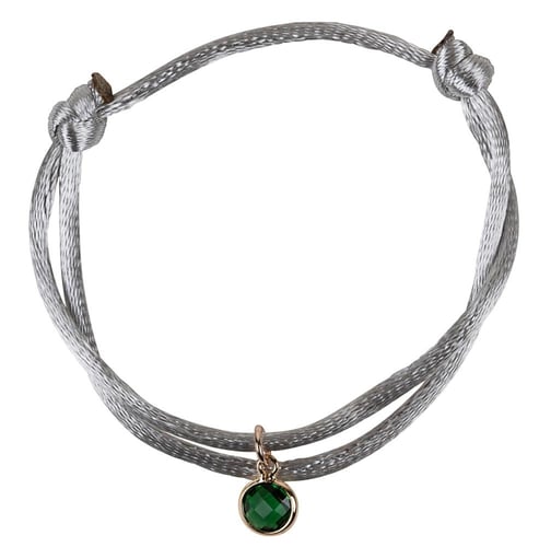 اسوارة خيط ساتان باللون الفضي الرصاصي مع كرستالات...