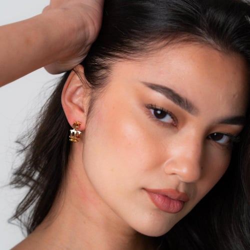 أقراط هوبز مطلي ذهب عيار 18 | Hoops gold plated 18...