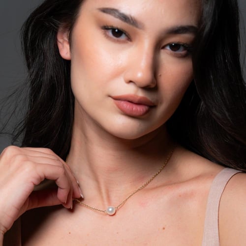 سلسال اللولو الأنيق بسلسلة ذهبية | Pearl necklace