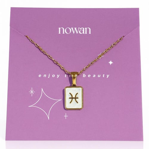 سلسال ذهبي تشارم الأبراج الذهبية مع صدف طبيعي | Na...