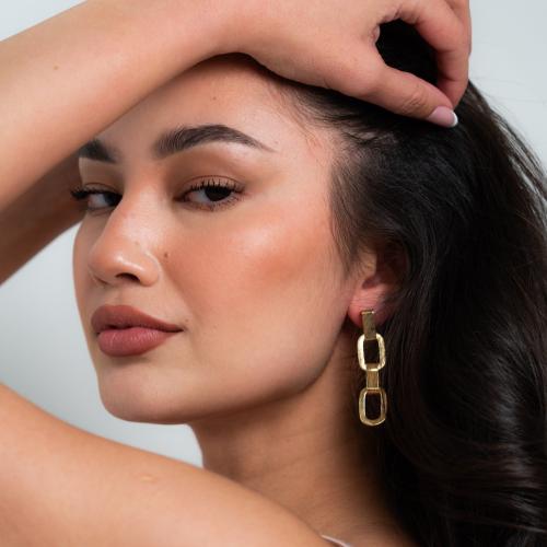 أقراط سلسلة ذهبية عريضة ضد الصدأ | Stainless steel...