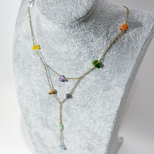 كولكشن موج | عقد مع الاحجار الملونة