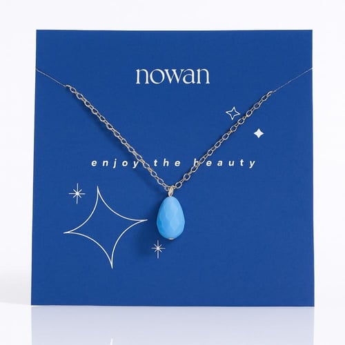 سلسال فضي الكريستال الناعم باللون الأزرق | Blue cr...