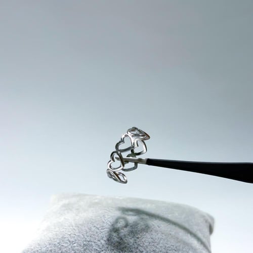خاتم القلوب الفضية ضد الصدأ | Stainless steel hear...