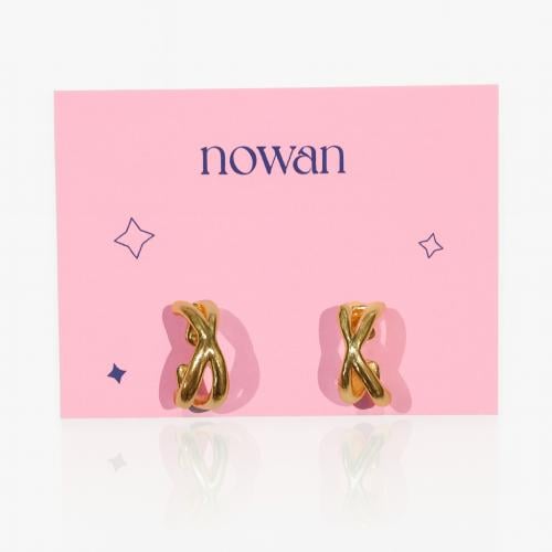 أقراط الأكس الذهبية | X hoop earrings