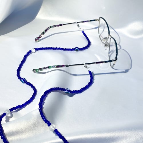 سلسلة للنظارة كحلي وأعين | Turquoise stone eyeglas...