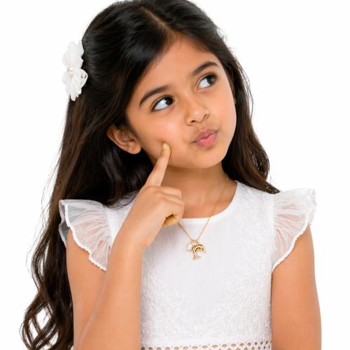 عقد الدولفين الذهبي مع لولو زراعي طبيعي، ضد الصدأ