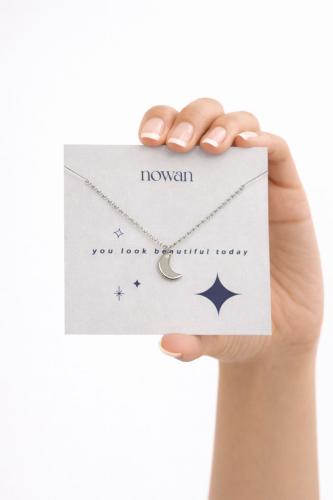 10 قطع من السلسال الهلال الفضي ضد الصدأ