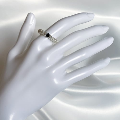 خاتم كيوت باللولو الصغير مع كرستاله بالنصف | Cute...