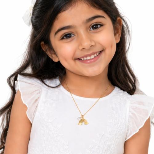 عقد قوس قزح مع كريستال شفاف، ضد الصدأ