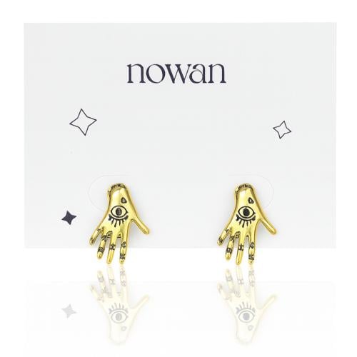 أقراط بشكل يد مع العين ذهبي | Hands earrings