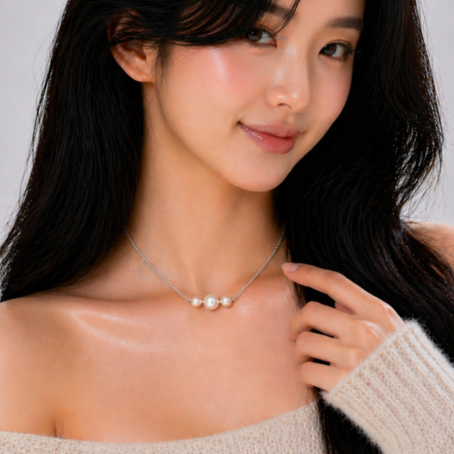 سلسال اللولو الثلاثي | Triple elegant pearl neckla...