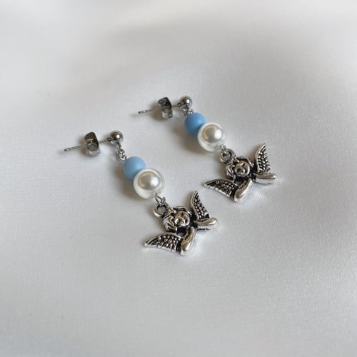 حلق الملاك مع اللولو البنفسجي أو الأزرق | Angel ea...