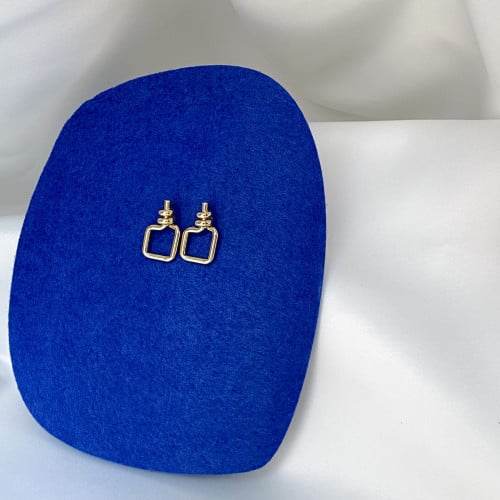 حلق مودرن ذهبي مطلي عيار 18 | Modern style gold pl...