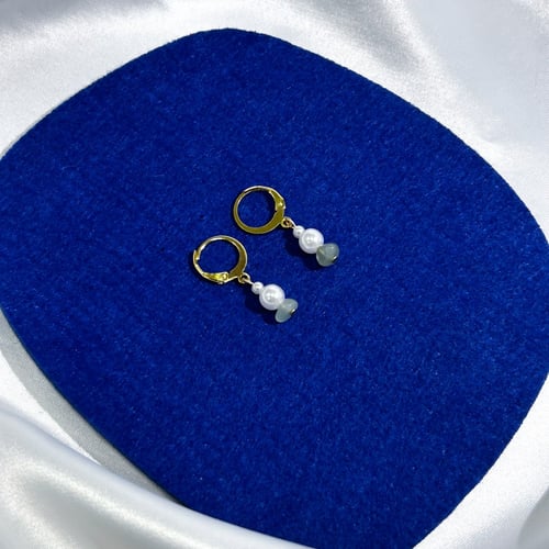 حلق اللولو مع الحجر الطبيعي | Pearl with natural s...