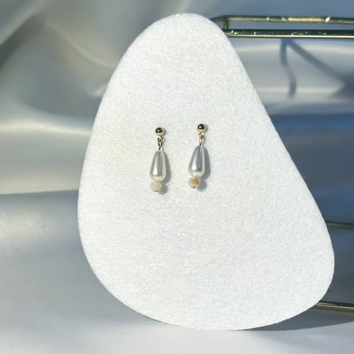 حلق اللولو مع الكرستال | Pearl with crystal earrin...