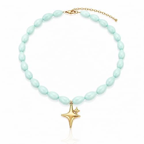 Crystal glass choker with charm sparkle