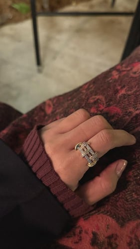 خاتم زركون مطلي