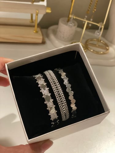 طقم اساور مع خواتم فري سايز