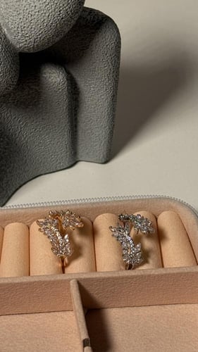 خاتم فري سايز فضي وذهبي