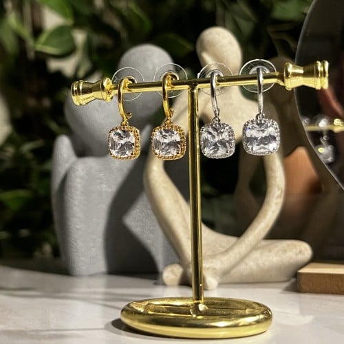 حلق فضي وذهبي