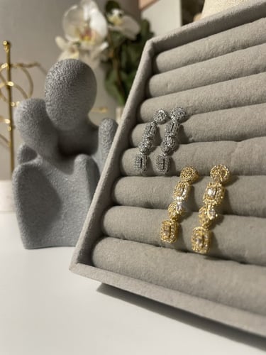 حلق فضي وذهبي