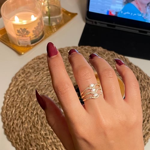 خاتم فضي وذهبي