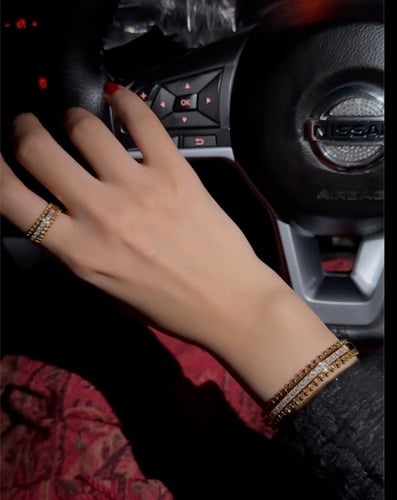 اسواره وخاتم فري سايز ذهبي وفضي