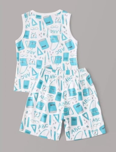 بيجامة ولادي سروال قصير مع لباس علوي بدون أكمام ،...