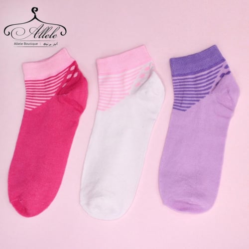 جوارب نسائية مخططة ، مجموعة من 3 ارزواج