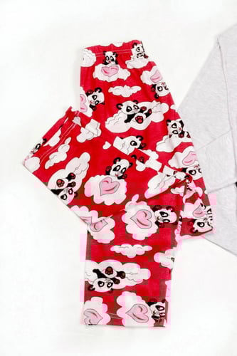 بيجامة نسائية قطن ، 3 قطع ، اللون الرمادي فاتح