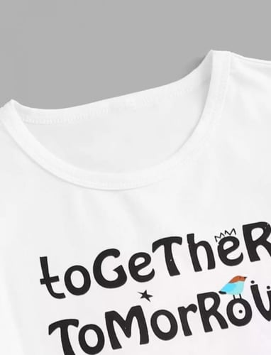 سروال قصير مع تيشيرت برسوم كرتونية فيل ، لون سماوي