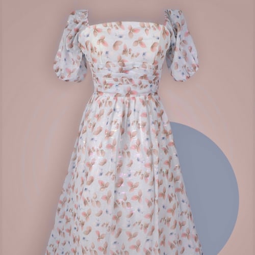 فستان نسائي أنيق ، متوسط الطول ، بأكمام منخفضة ، ت...