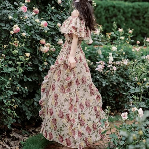 فستان نسائي أنيق بأكمام مفتوحة ، تصميم كوري ونمط م...