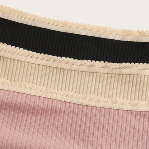 طقم سروال مضلع ومقلم بدانتيل ، 3 قطع