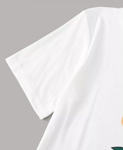 تيشيرت نسائي ، بطباعة عبارة وفاكهة