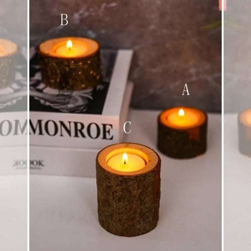 شمعدان خشبي ، مجموعة 3 قطع