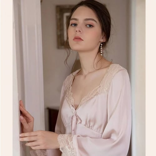 فستان ليلي نسائي باطراف دانتيل ، لون وردي