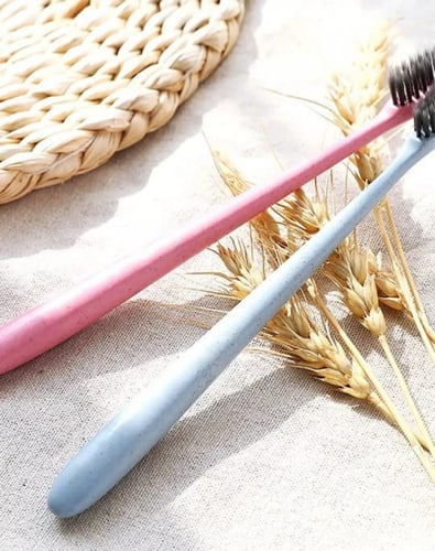 فرشة أسنان قمحي مع صندوق قطعة واحدة