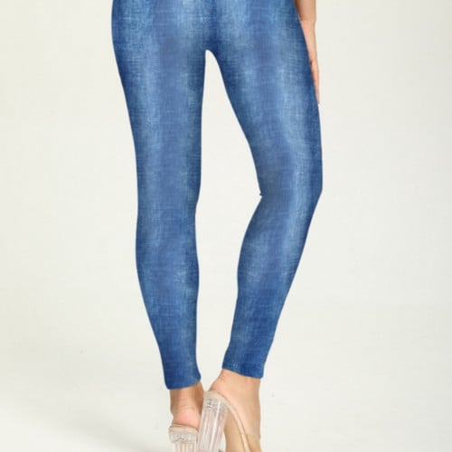 بنطال ليقينز نسائي ، لون أزرق