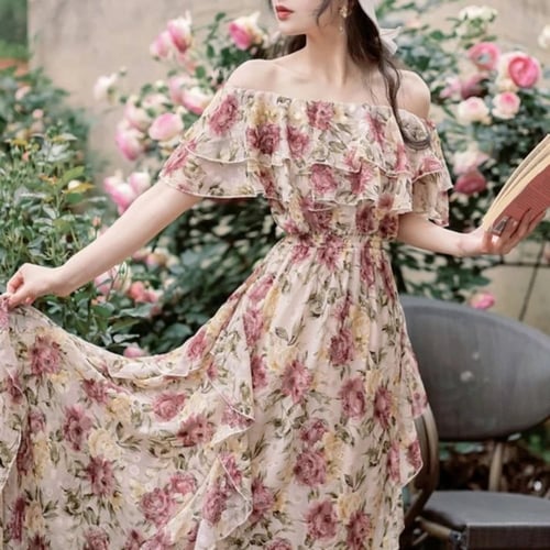 فستان نسائي أنيق بأكمام مفتوحة ، تصميم كوري ونمط م...