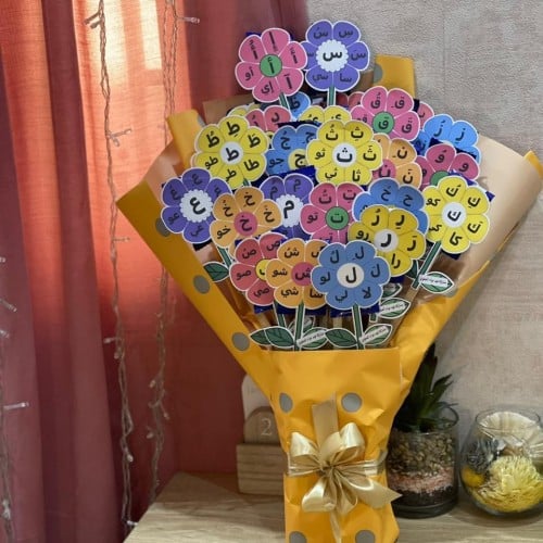 باقه الحروف العربيه ٢٨ كرت مع بسكوت بتنسيق باقه ور...