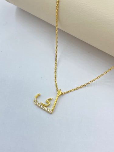 عقد حرف (ك) عيار 18 فصوص