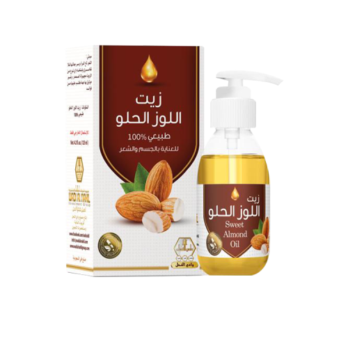 زيت اللوز الحلو للشعر والبشرة من وادي النحل 125مل