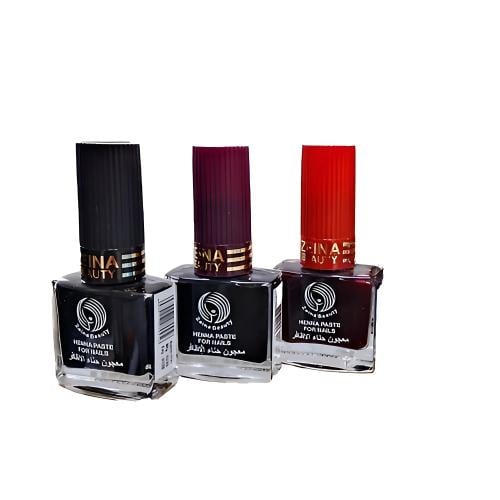 مجموعة مناكير معجون حناء الاظافر لون اسود ولون احم...