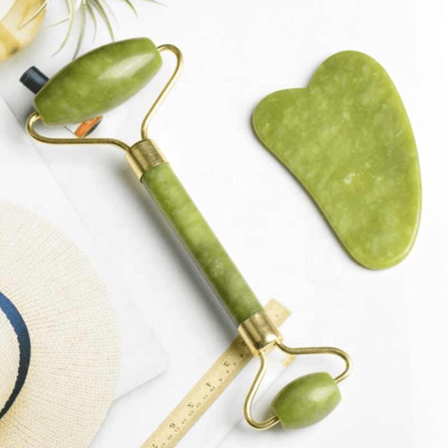 إيكوتولز طقم مساج الوجه الثنائي أسطوانة رول اليشم...