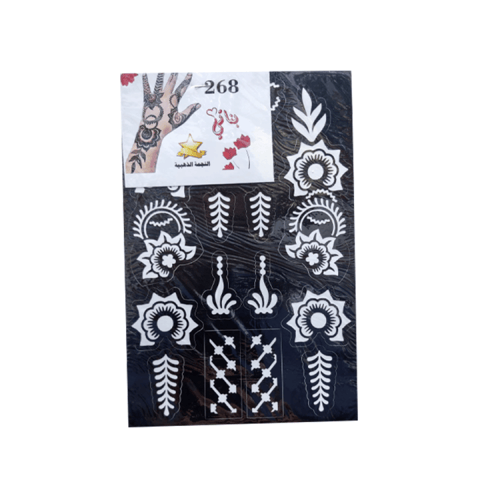 لصقات نقش حناء بناتي لليدين النجمة الذهبية