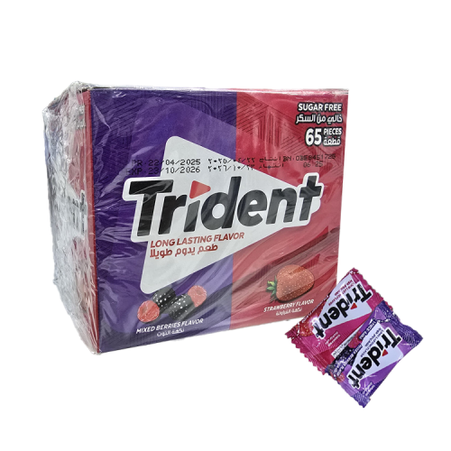 لبان ترايدنت بنكهة الفراولة والتوت خالي من السكر 6...
